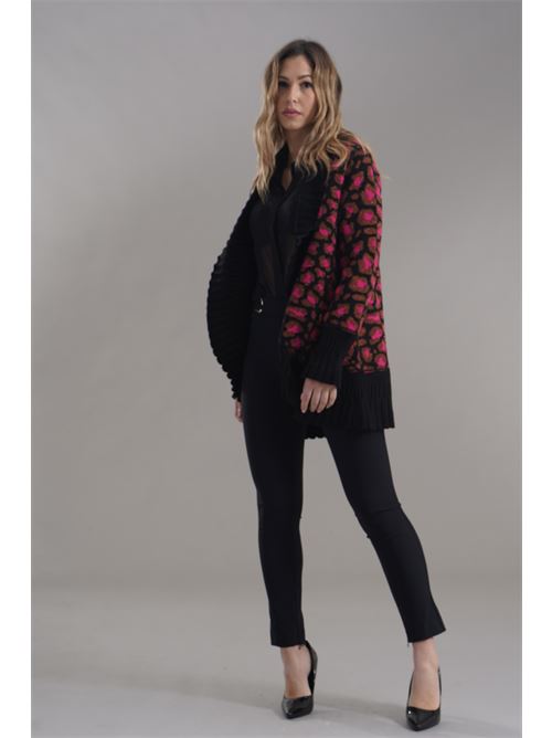 Cardigan in misto lana Love To Love by Gai Mattiolo | LV2019BRONZO/NERO/FUXIA